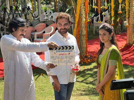 Pawan Kalyan At Vishwak New Movie Muhurtham